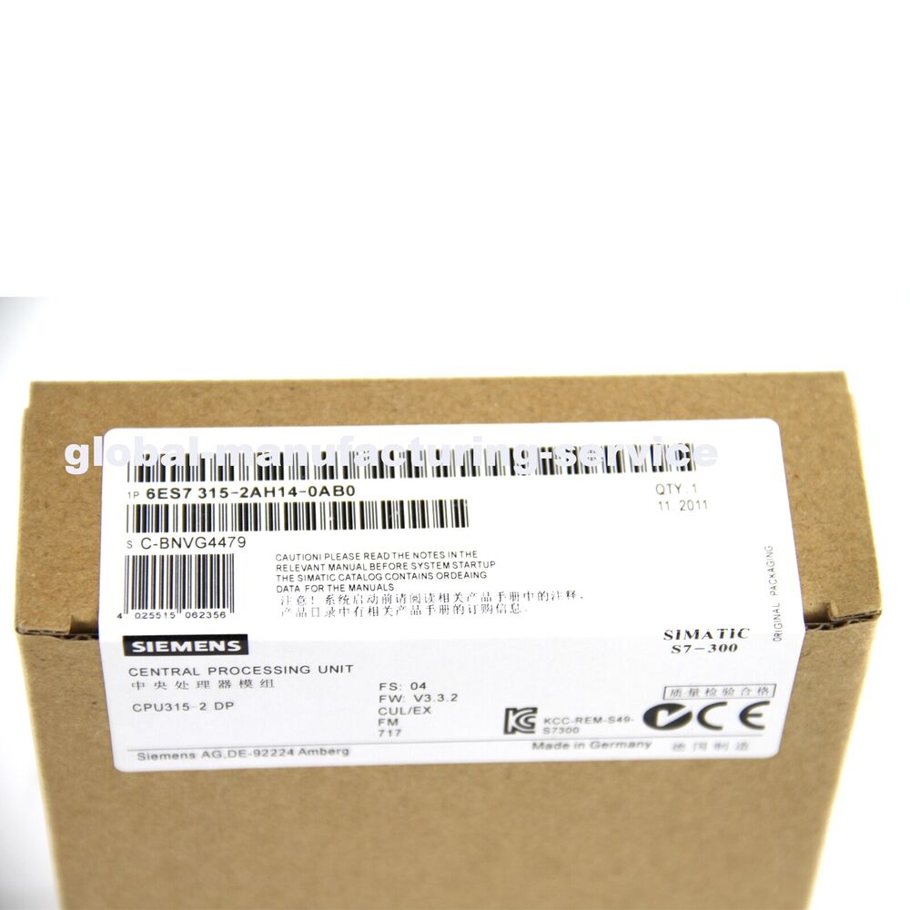 SIEMENS 6ES7 315-2AH14-0AB0 SIMATIC S7-300 PLC MODULE NEW IN BOX DHL / UPS / FedEx