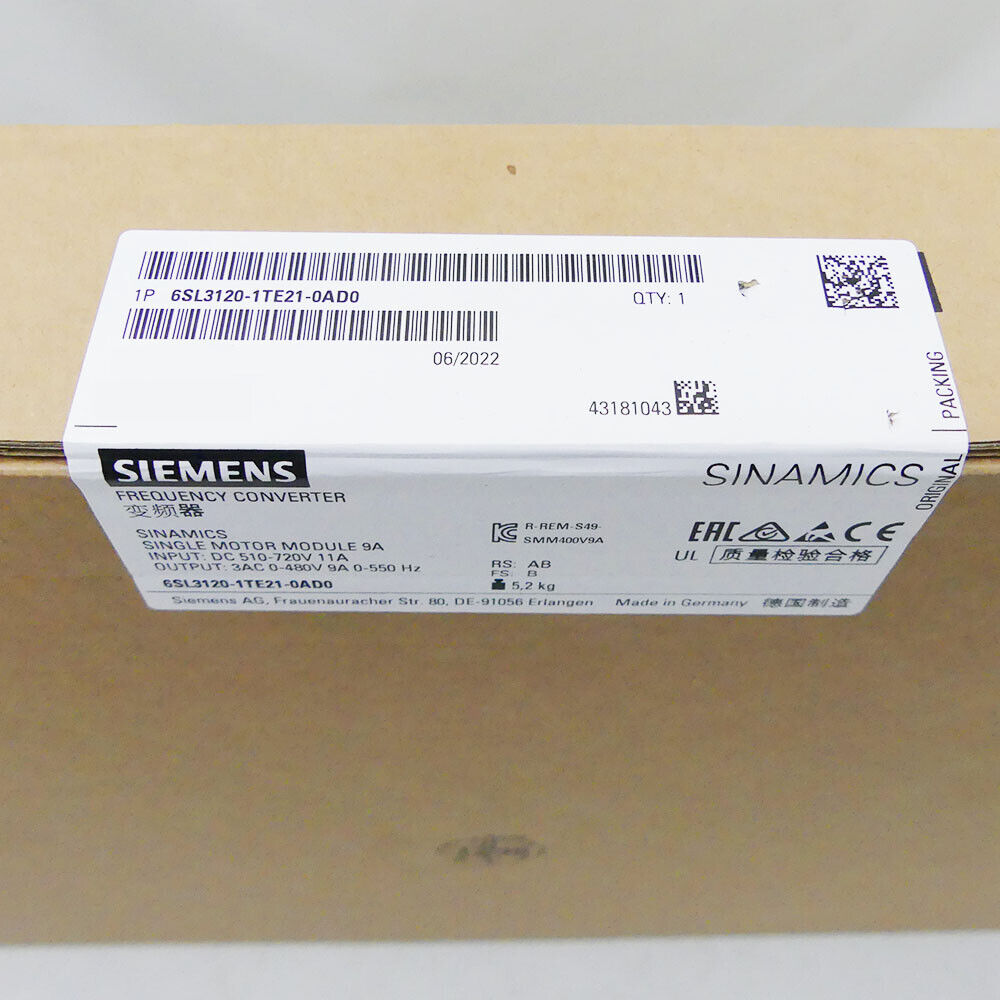 SIEMENS SINAMICS 6SL3120-1TE21-0AD0 6SL3 120-1TE21-0AD0 New