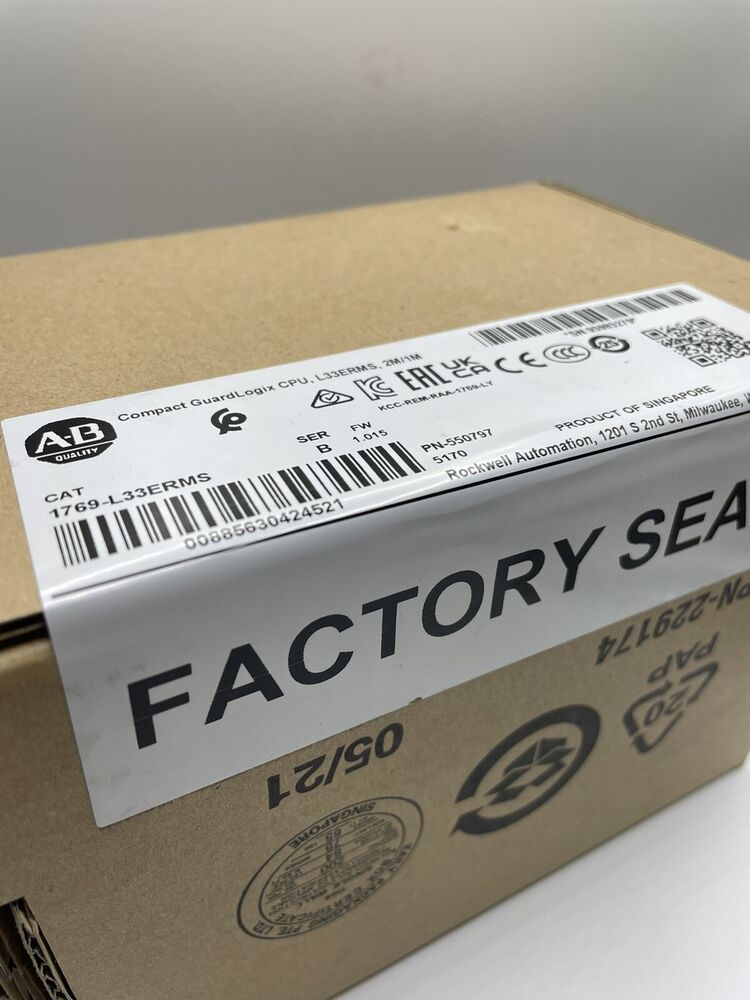 New Sealed Allen-Bradley 1769-L33ERMS /B GuardLogix 5370 ENet Controller 3MB DHL / UPS / FedEx