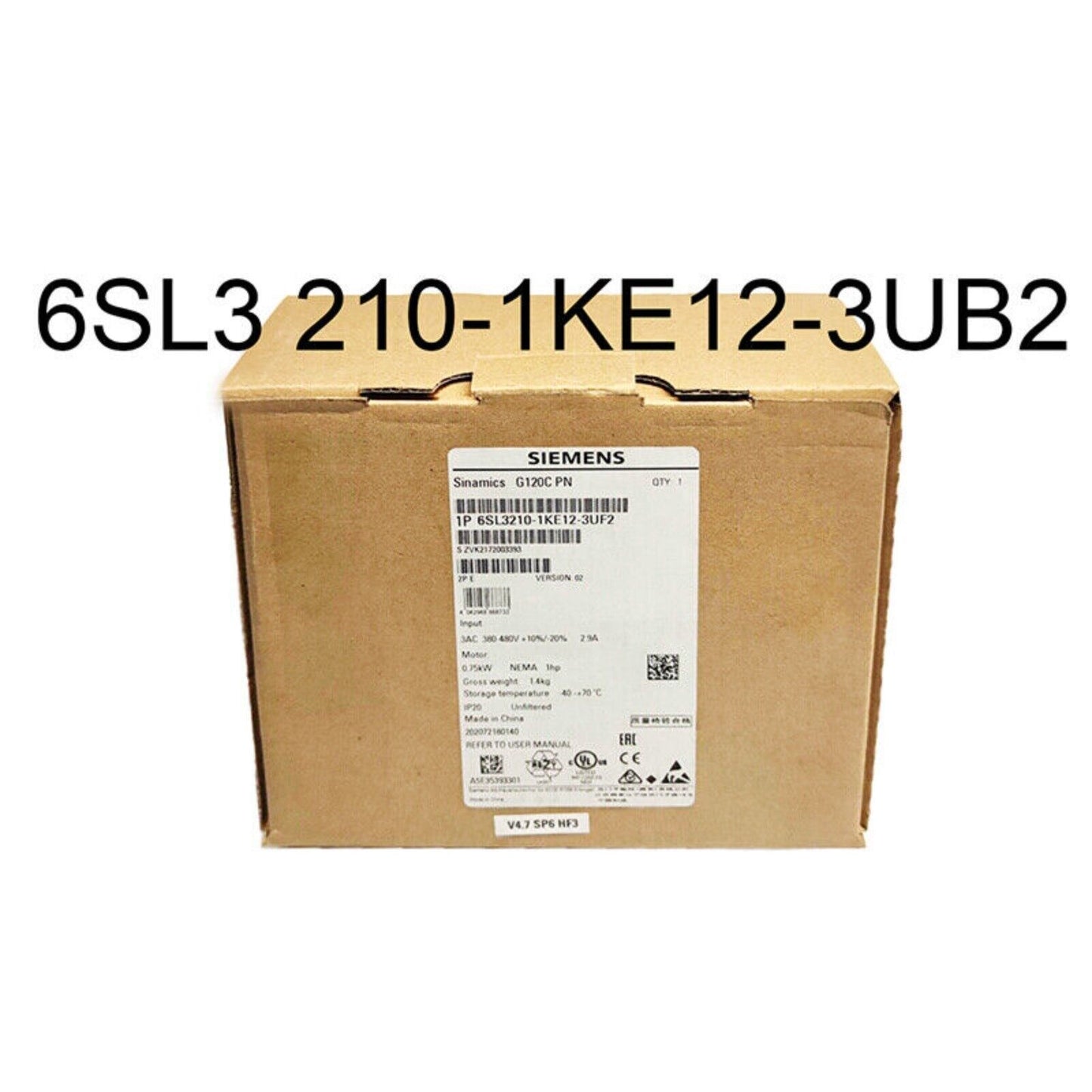 New Siemens G120C RATED POWER 0,75KW 6SL3210-1KE12-3UB2 6SL3 210-1KE12-3UB2