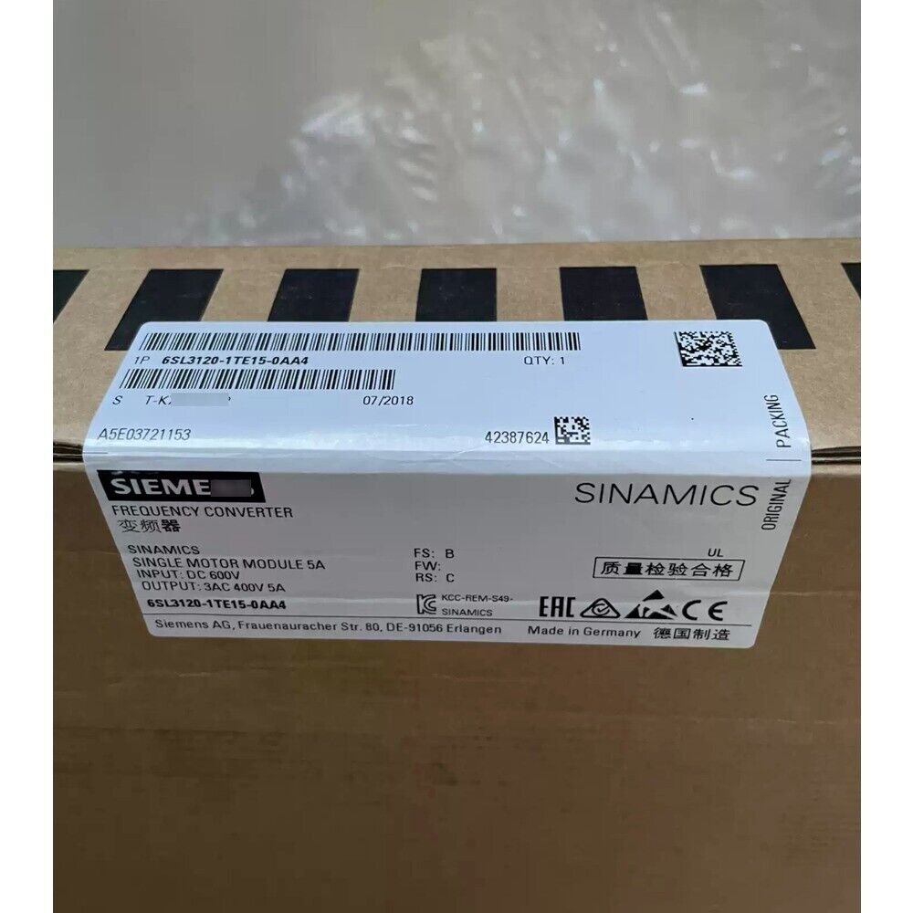 New Siemens 6SL3120-1TE15-0AA4 6SL31201TE150AA4 SINAMICS S120 Double Motor