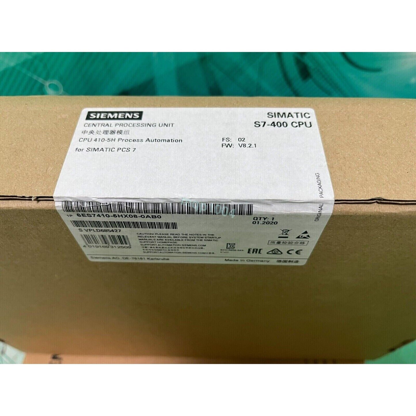 New Siemens 6ES7410-5HX08-0AB0 SIMATIC PCS 7 CPU 410-5H 6ES7 410-5HX08-0AB0