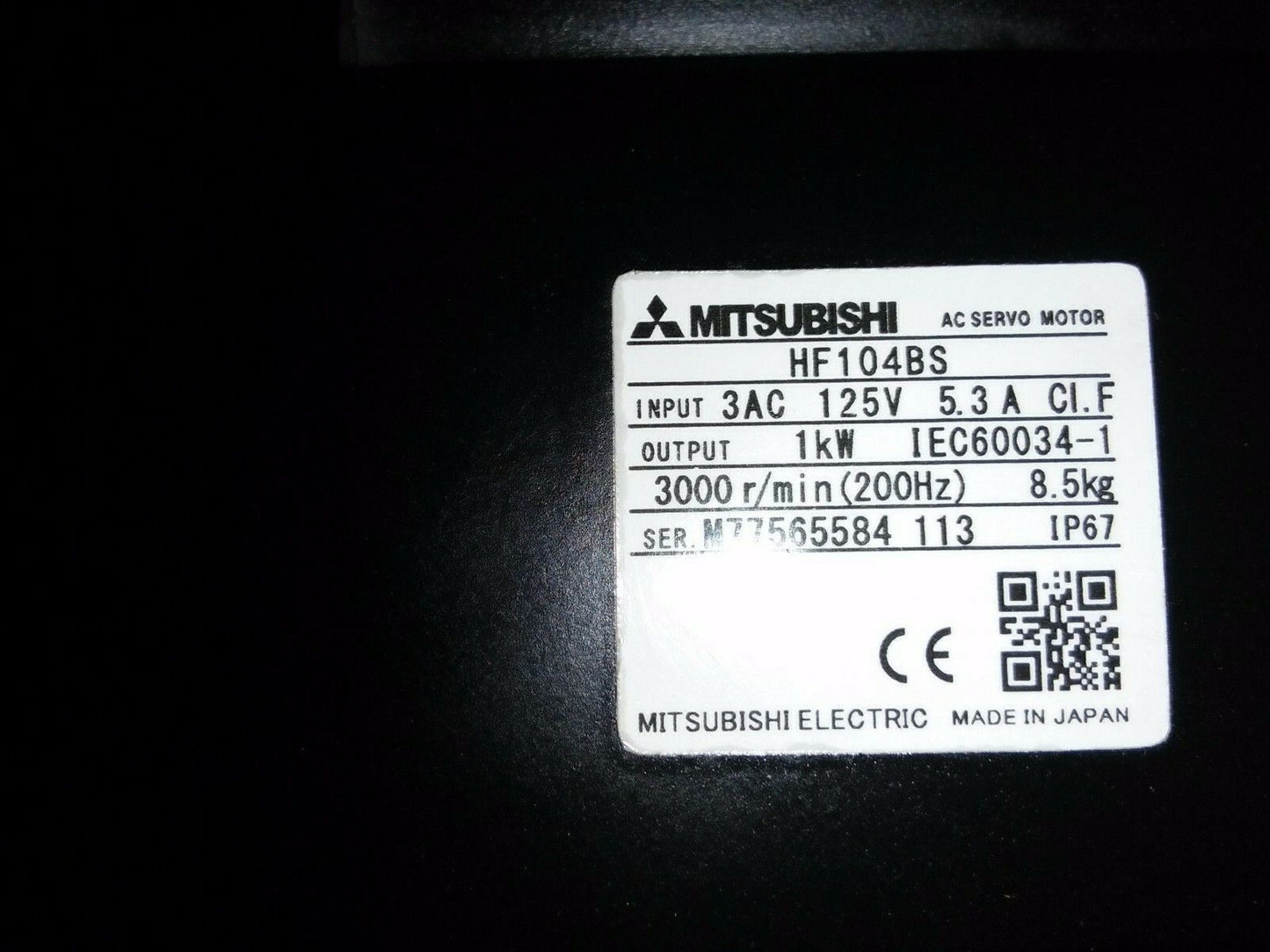 MITSUBISHI SERVO MOTOR HF104BS-A47 HF104BS NEW ORIGINAL FREE EXPEDITED SHIPPING DHL / UPS / FedEx