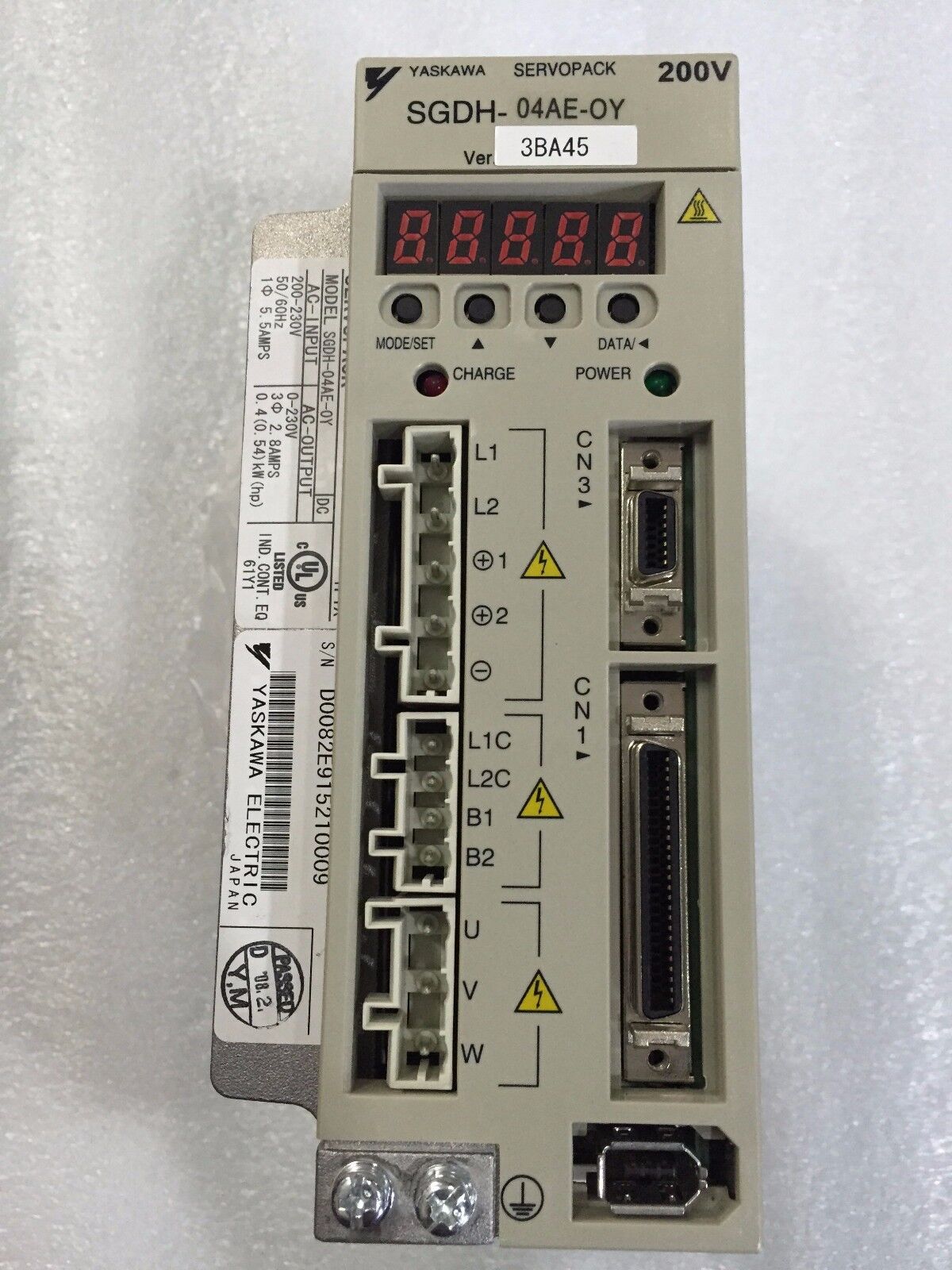 NEW YASKAWA AC SERVO DRIVER SGDH-04AE-OY SGDH04AEOY FREE EXPEDITED SHIPPING DHL / UPS / FedEx