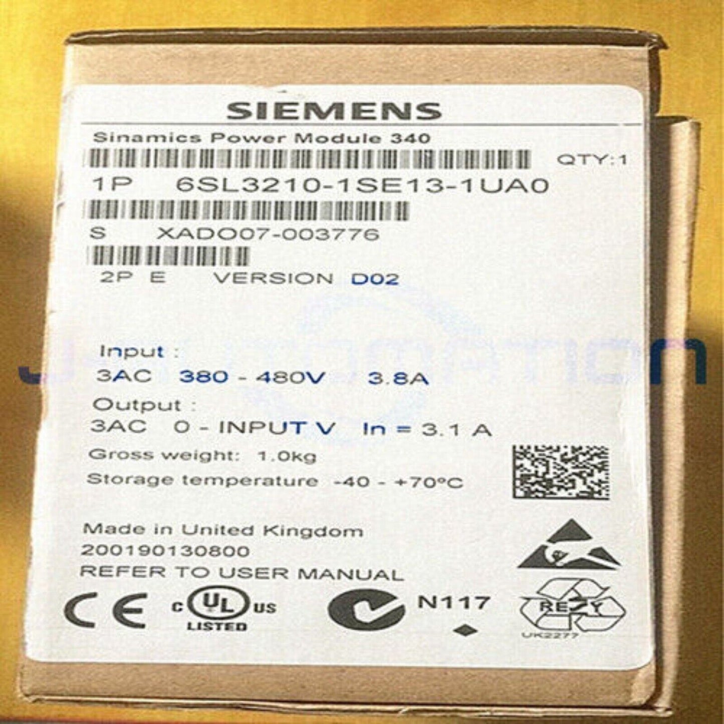 New Siemens 6SL3210-1SE13-1UA0 6SL32101SE131UA0 converter Power Module PM340