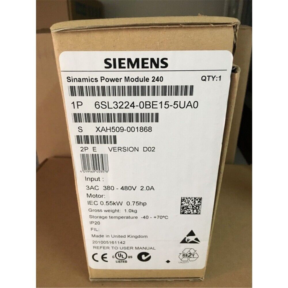 New Siemens 6SL3 224-0BE15-5UA0 6SL3224-0BE15-5UA0 G120 PM 240 Power Module