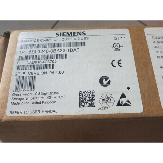 New Siemens 6SL3 246-0BA22-1BA0 6SL3246-0BA22-1BA0 G120 Control Unit CU250S-2