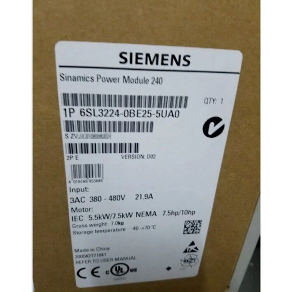 New Siemens 6SL3224-0BE24-0UA0 6SL32240BE240UA0 G120 PM 240 Power Module