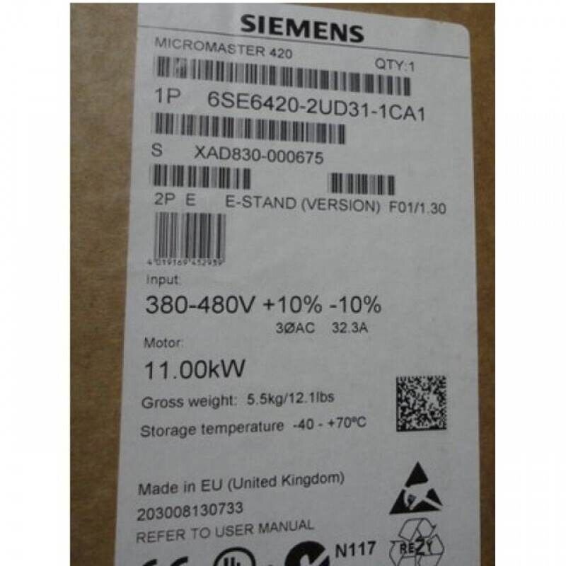 1PCS New Siemens 6SE6420-2UD31-1CA1 Micromaster 6SE64202UD311CA1 Free Shipping DHL / UPS / FedEx