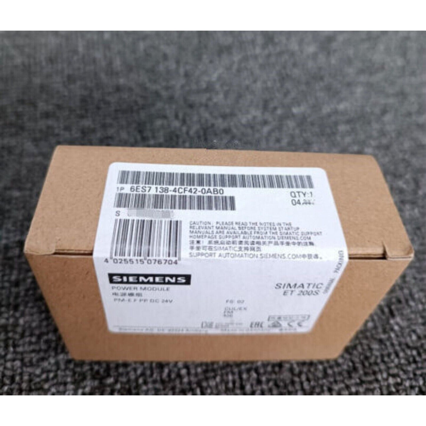 New Siemens 6ES7 138-4CF42-0AB0 6ES7138-4CF42-0AB0 Power Module PM-E for ET200S