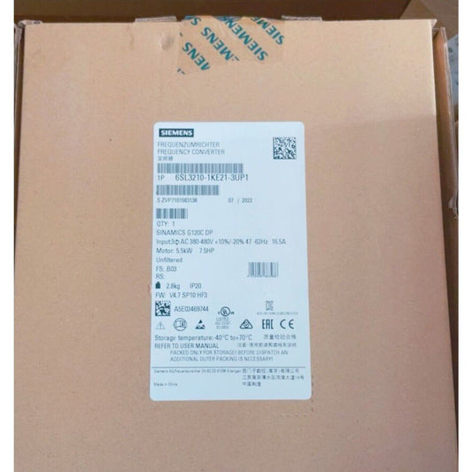 Siemens 6SL3210-1KE21-3UP1 SINAMICS G120C 5.5KW Converter 6SL3 210-1KE21-3UP1