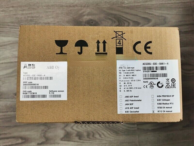 ABB PLC ACS355-03E-04A1-4 WITH ONE YEAR WARRANTY FAST SHIPPING 1PCS NIB
