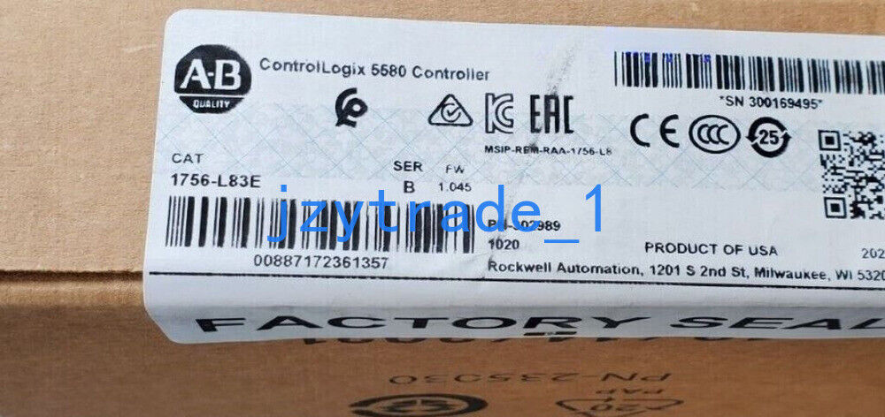 Allen-Bradley 1756-L83E Series B PLC ControlLogix 5580 Controller Processor DHL / UPS / FedEx