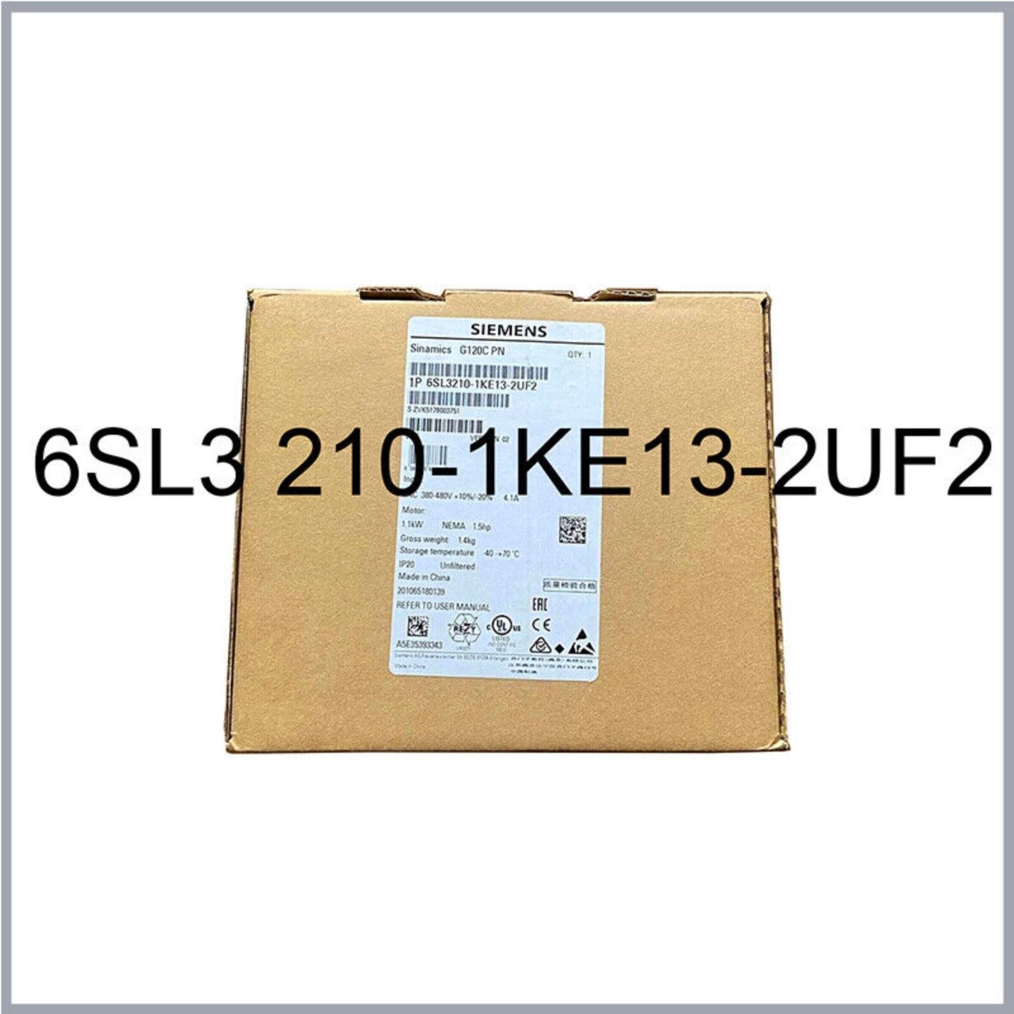 New Siemens 6SL3210-1KE13-2UF2 G120C RATED POWER 1,1KW 6SL3 210-1KE13-2UF2