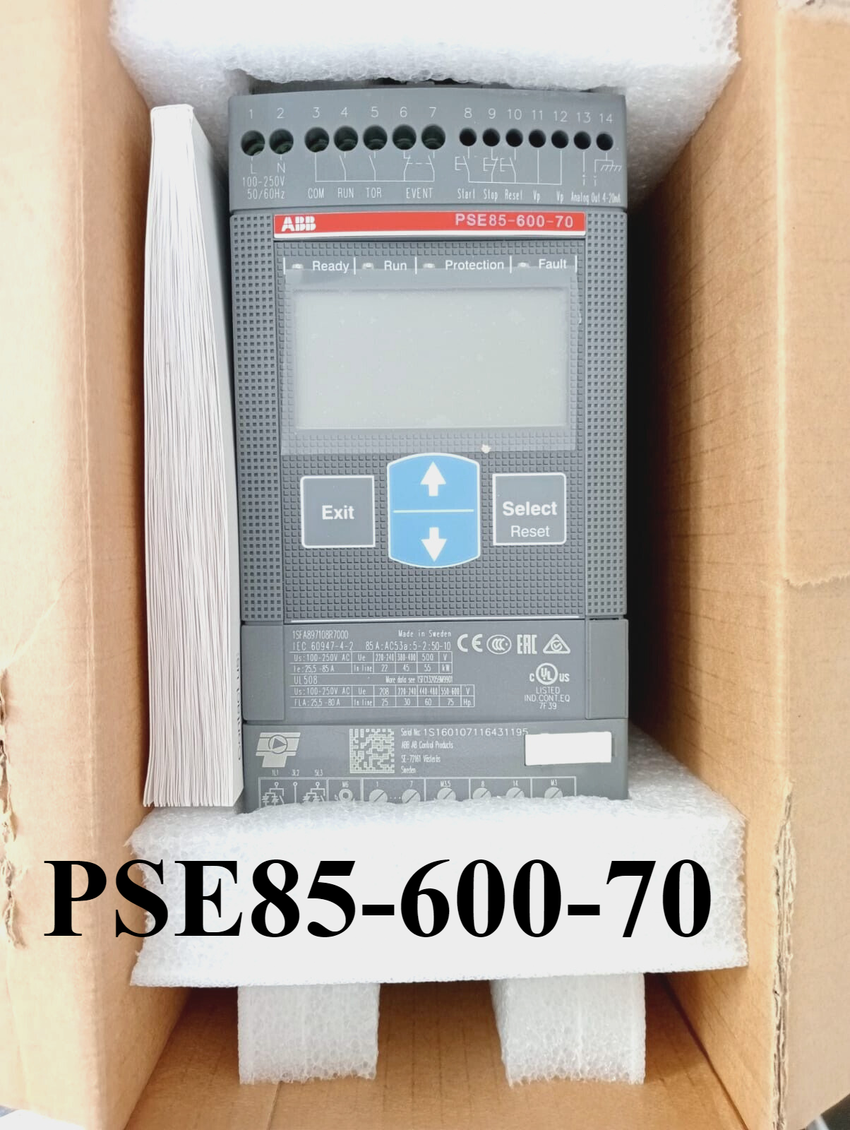 ABB PSE85-600-70 SOFTSTARTER ISFA897108R7000 New