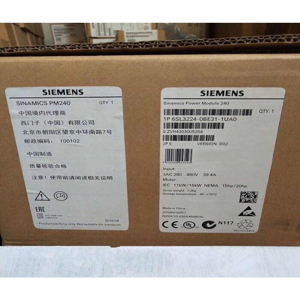 New Siemens 6SL3224-0BE31-1UA0 6SL32240BE311UA0 G120 PM 240 Power Module