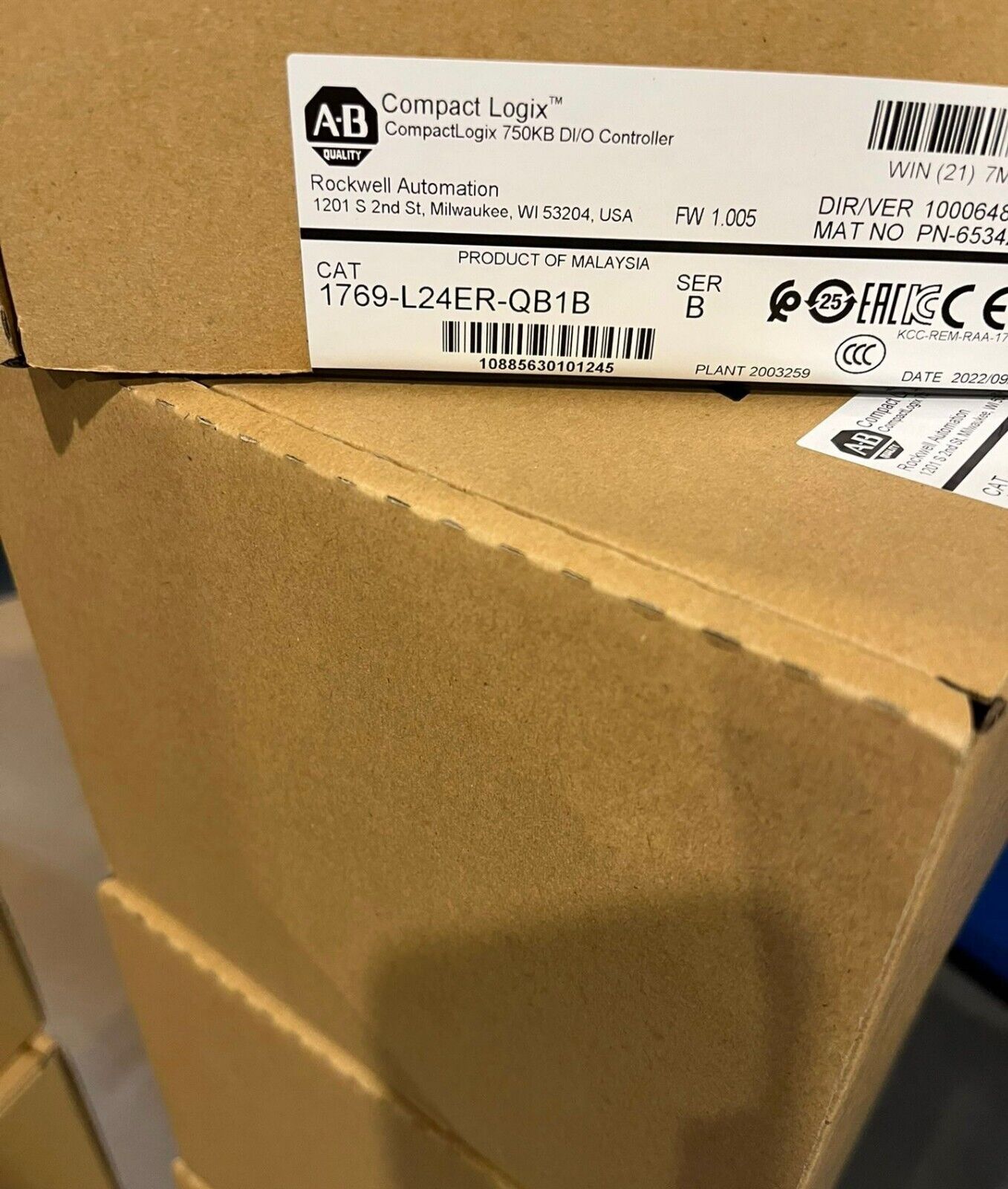 New One AB 1769-L24ER-QB1B Controller 1769L24ERQB1B In Box DHL / UPS / FedEx