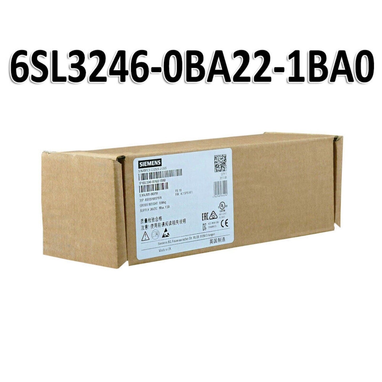 New Siemens 6SL3246-0BA22-1BA0 6SL32460BA221BA0 G120 Control Unit CU250S-2