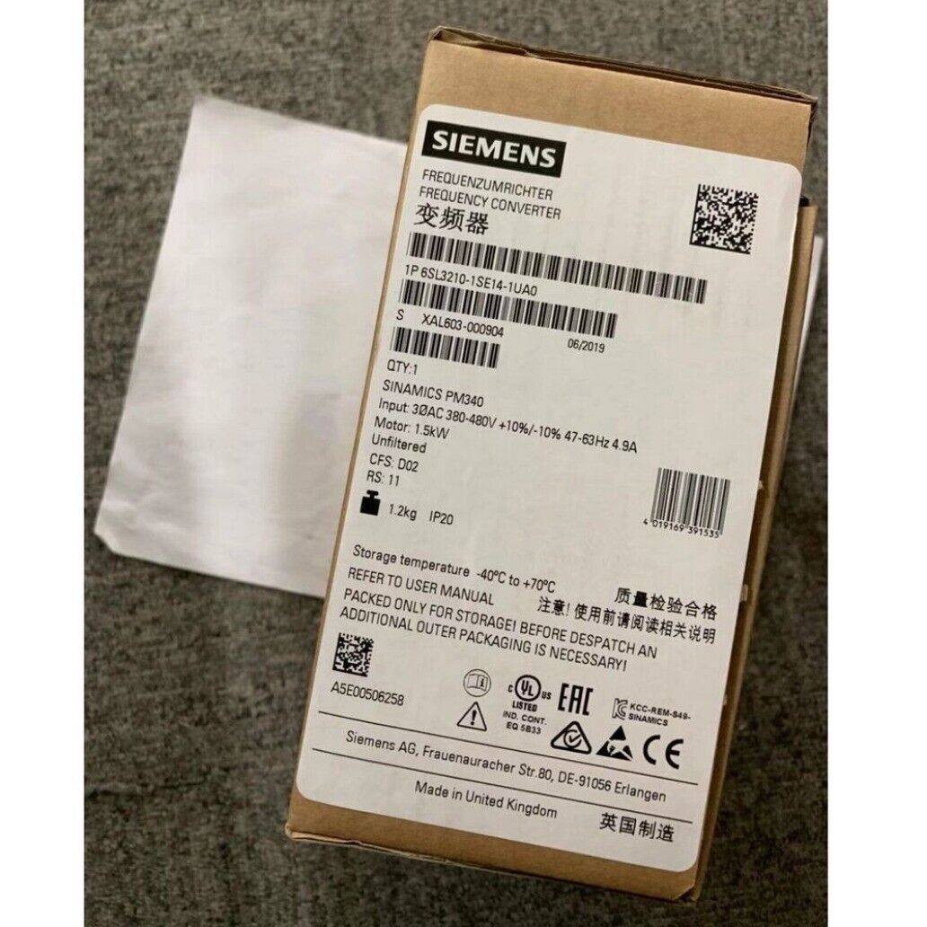 New Siemens 6SL3 210-1SE14-1UA0 6SL3210-1SE14-1UA0 converter Power Module PM340