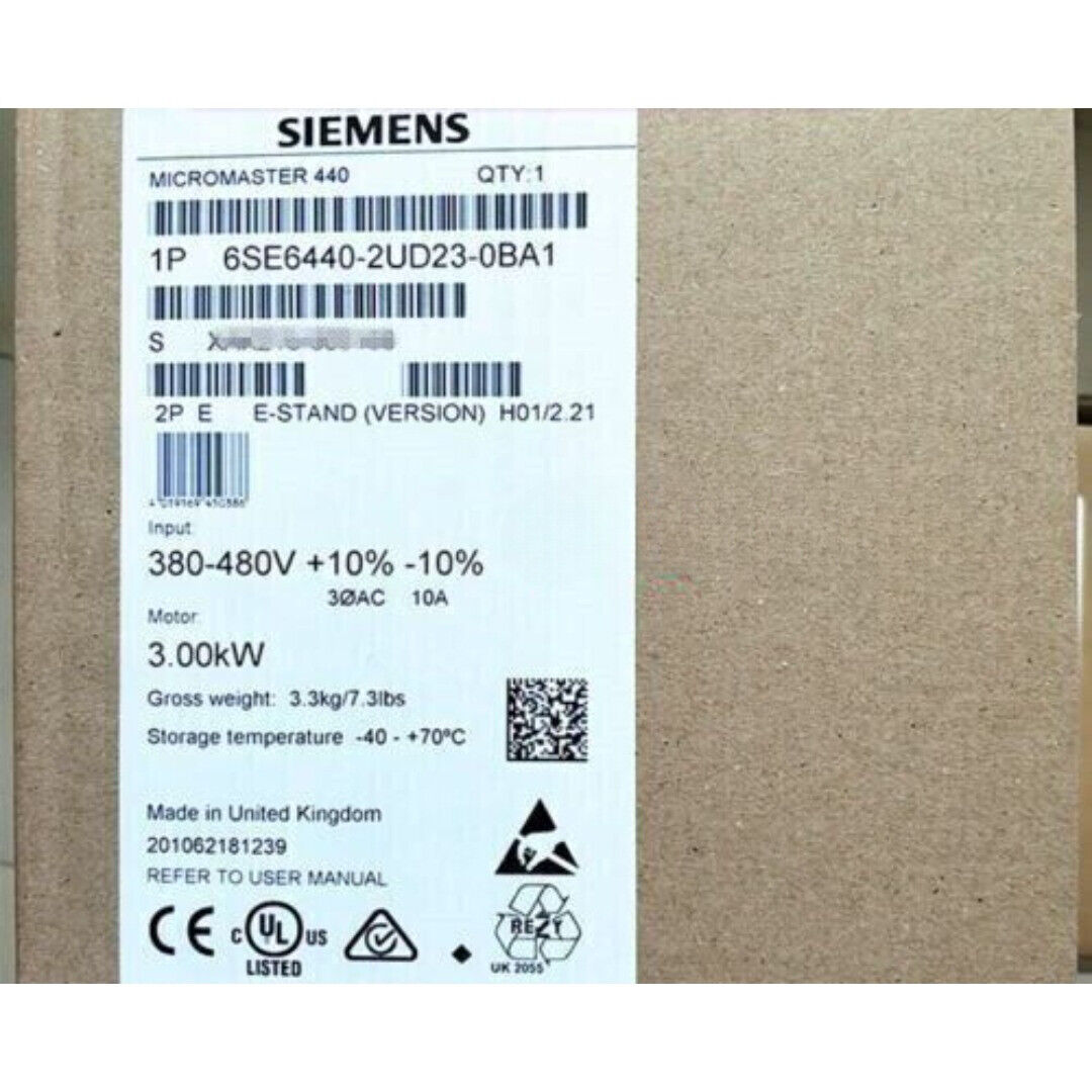 New Siemens 6SE6440-2UD23-0BA1 6SE6 440-2UD23-0BA1 MICROMASTER440 without filter