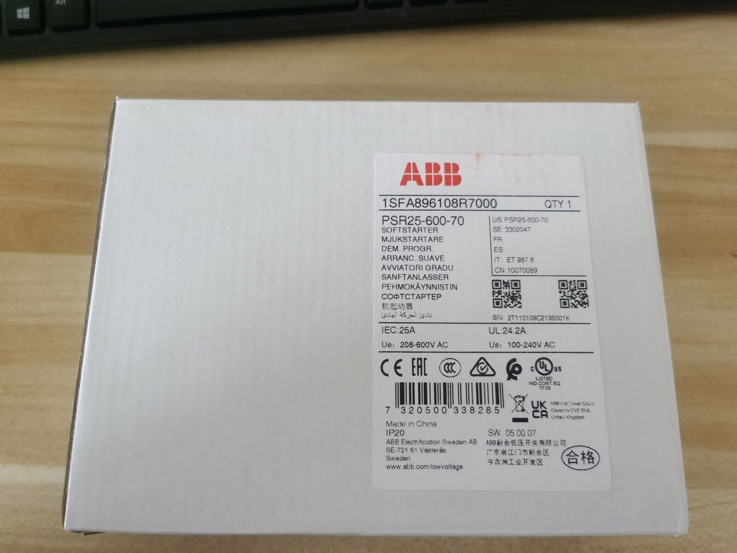1PCS ABB PSR25-600-70 1SFA896108R7000 Soft Starter In Box Brand