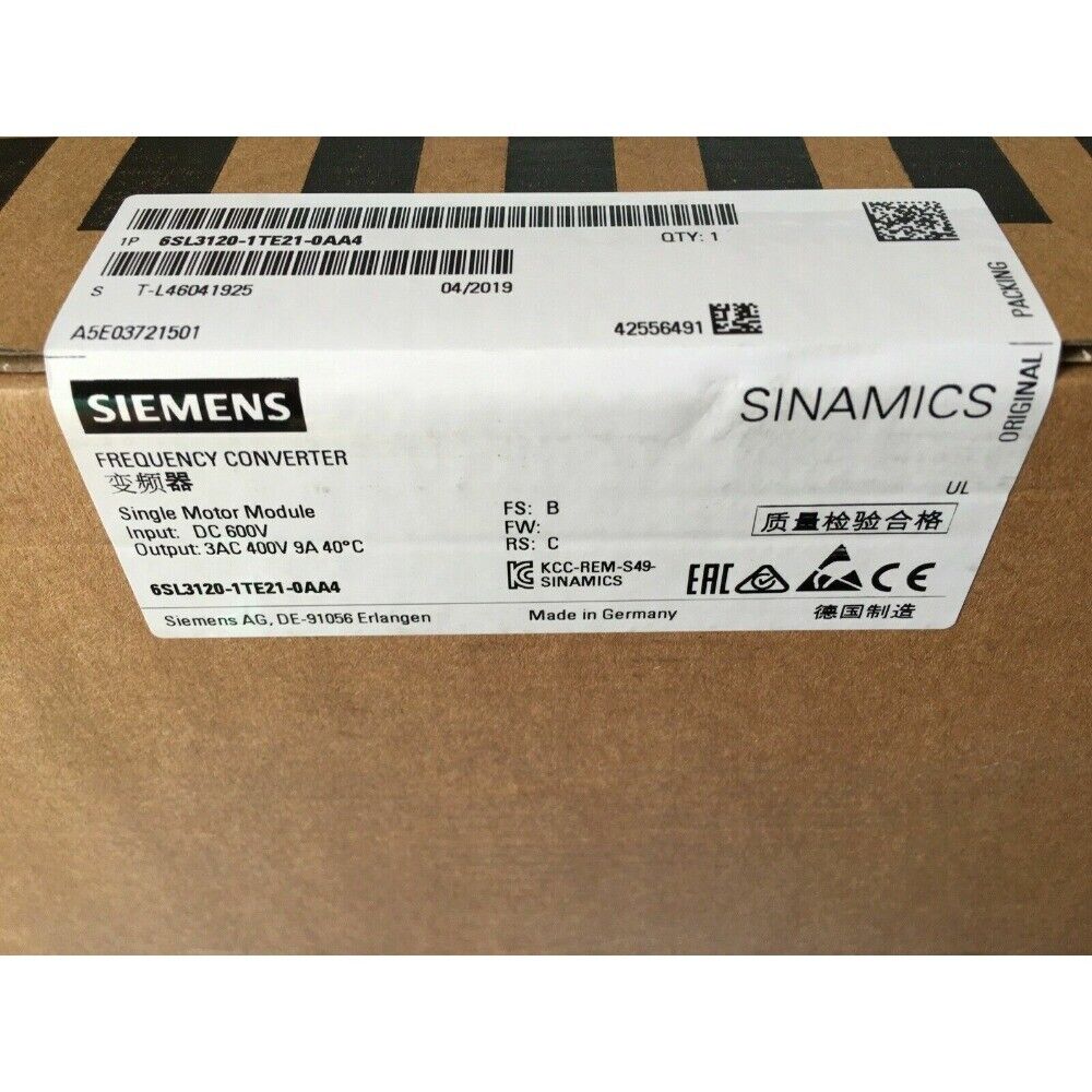 New Siemens SINAMICS S120 Double Motor 6SL3120-1TE21-0AA4 6SL3 120-1TE21-0AA4