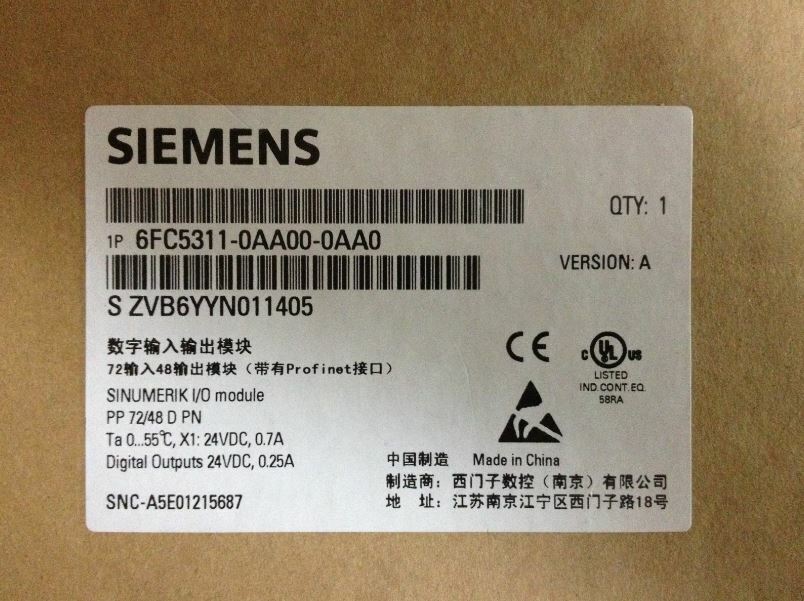 NEW ORIGINAL SIEMENS I/O MODULE 6FC5311-0AA00-0AA0 FREE EXPEDITED SHIPPING DHL / UPS / FedEx