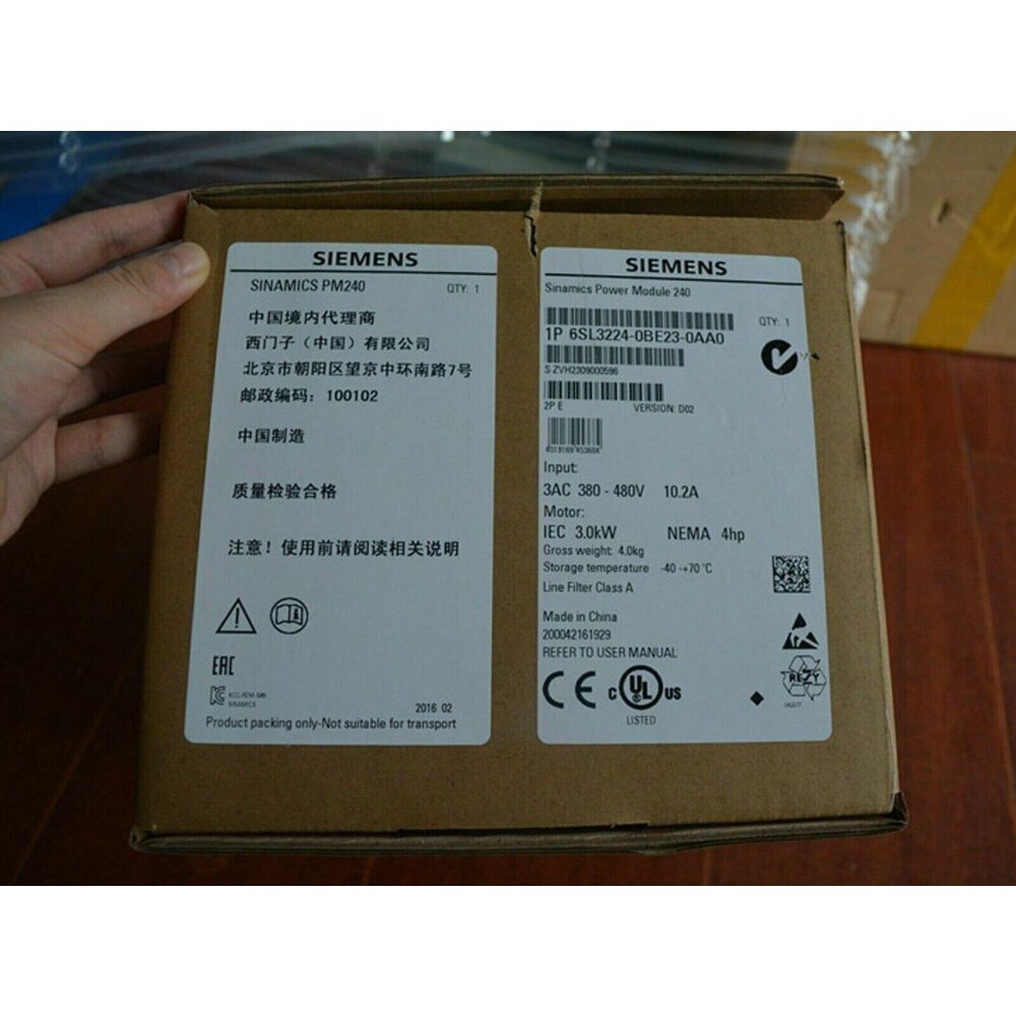 New Siemens 6SL3224-0BE23-0AA0 6SL32240BE230AA0 G120 PM240 Power Module