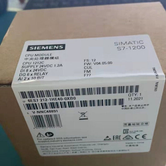 NEW SIEMENS 6ES7 212-1HE40-0XB0 CPU MODULE 6ES72121HE400XB0 EXPEDITED SHIPPING DHL / UPS / FedEx