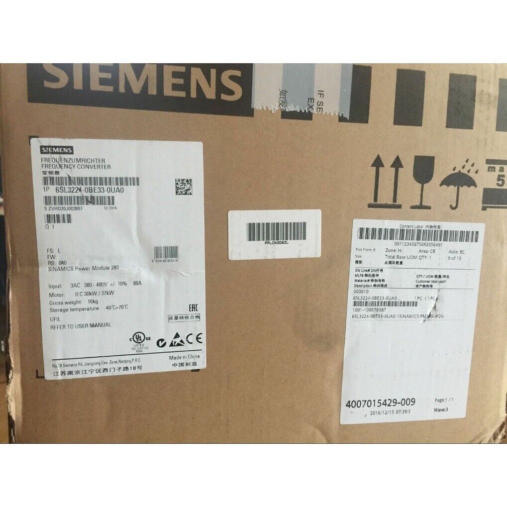 New Siemens G120 PM 240 Power Module 6SL3224-0BE33-0UA0 6SL3 224-0BE33-0UA0