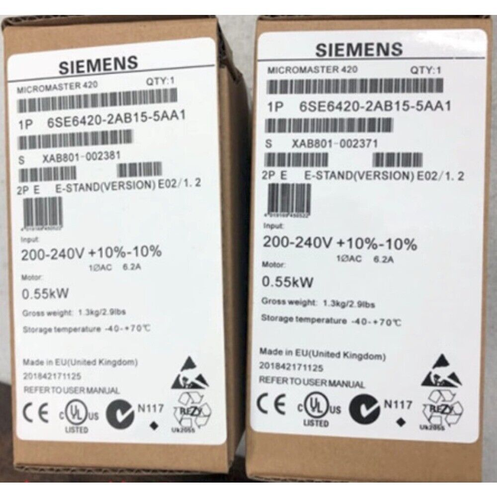 New Siemens 6SE6440-2AB15-5AA1 6SE6 440-2AB15-5AA1 MICROMASTER440 without filter