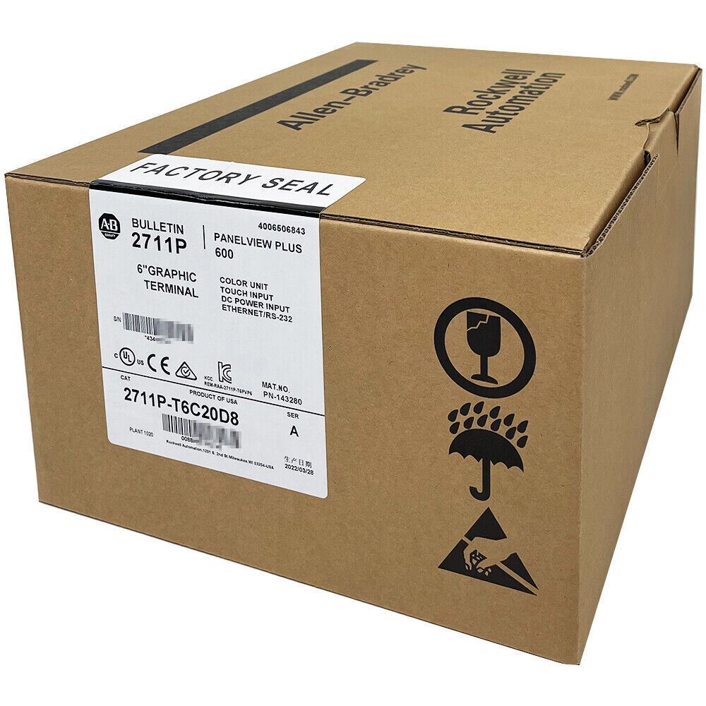 2022 NEW Sealed Allen-Bradley 2711P-T6C20D8 PanelView Plus 6 Graphic Terminal DHL / UPS / FedEx