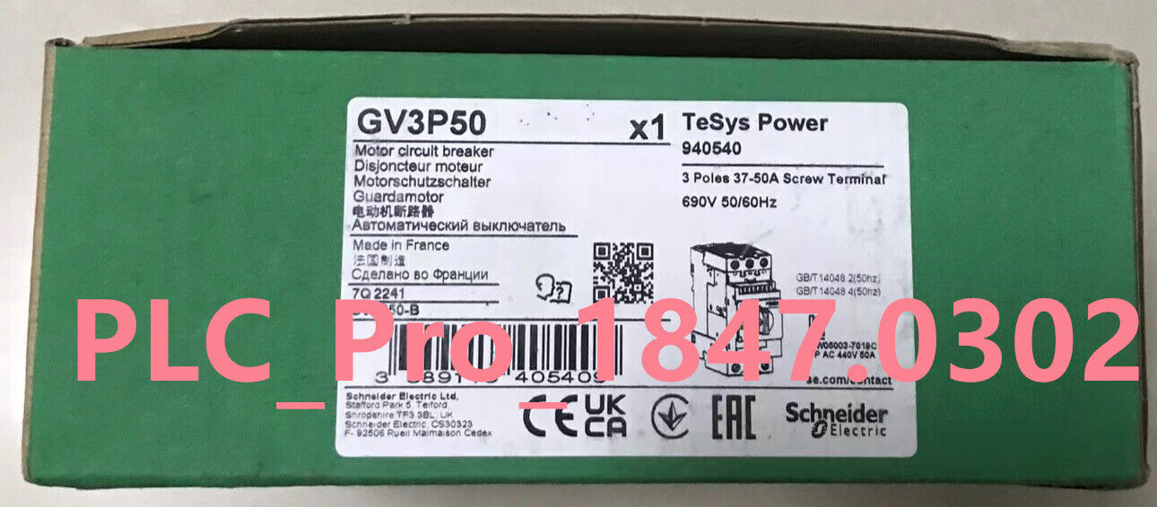 1PC NEW Schneider GV3P50 TeSys GV3 Circuit Breaker Thermalmagnetic Fast deliver