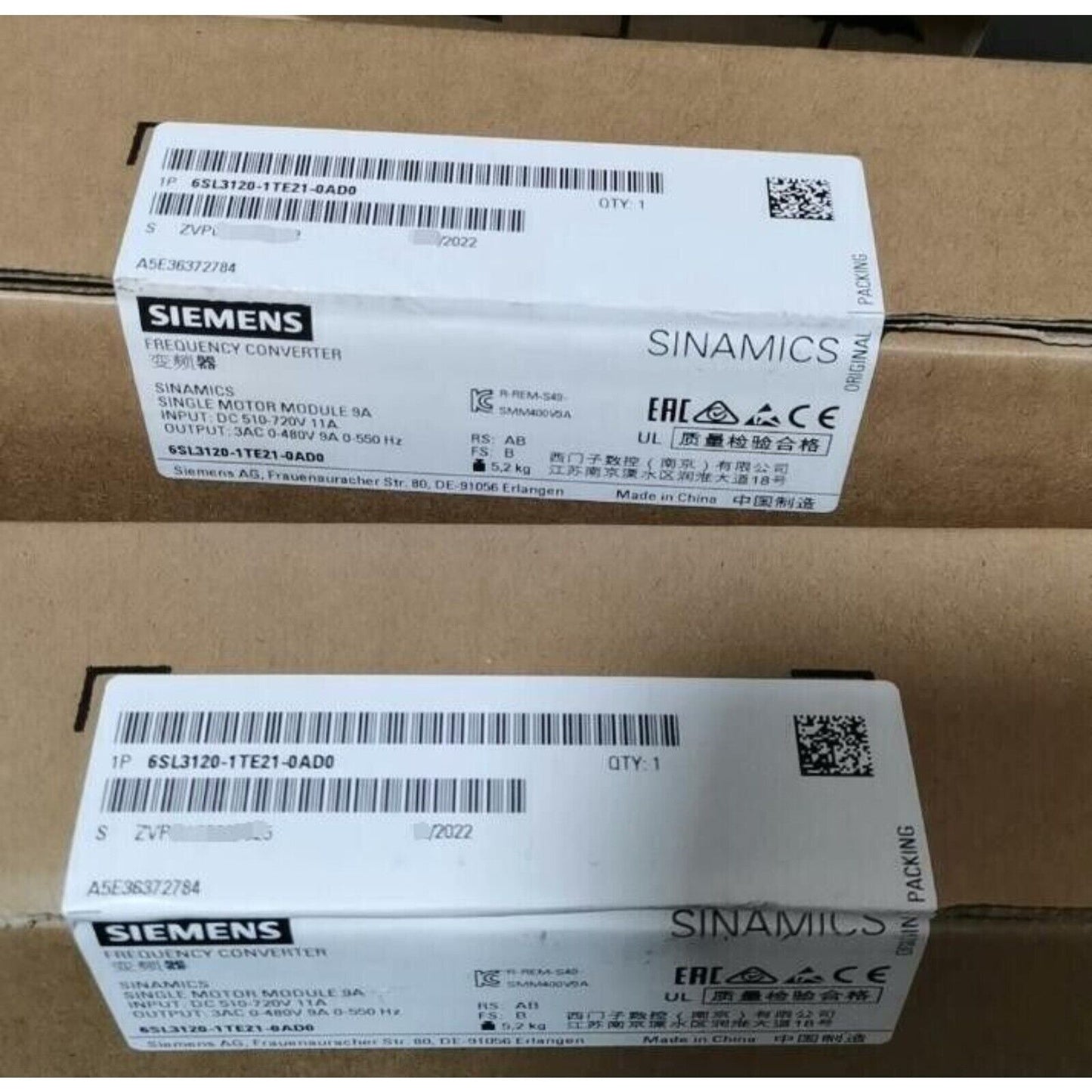 New SIEMENS 6SL3120-1TE21-0AD0 6SL31201TE230AC0 (12 Months Warranty) U