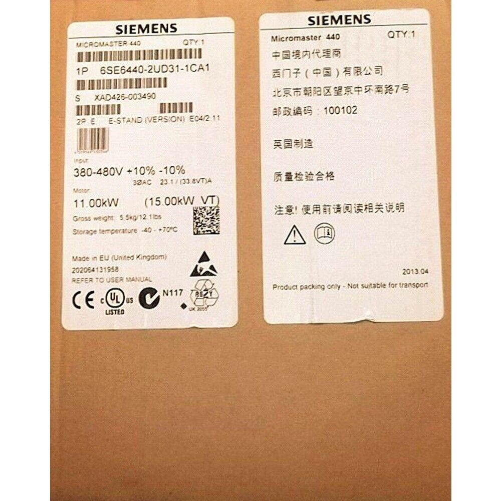 New Siemens 6SE6440-2UD31-1CA1 6SE64402UD311CA1 MICROMASTER440 without filter