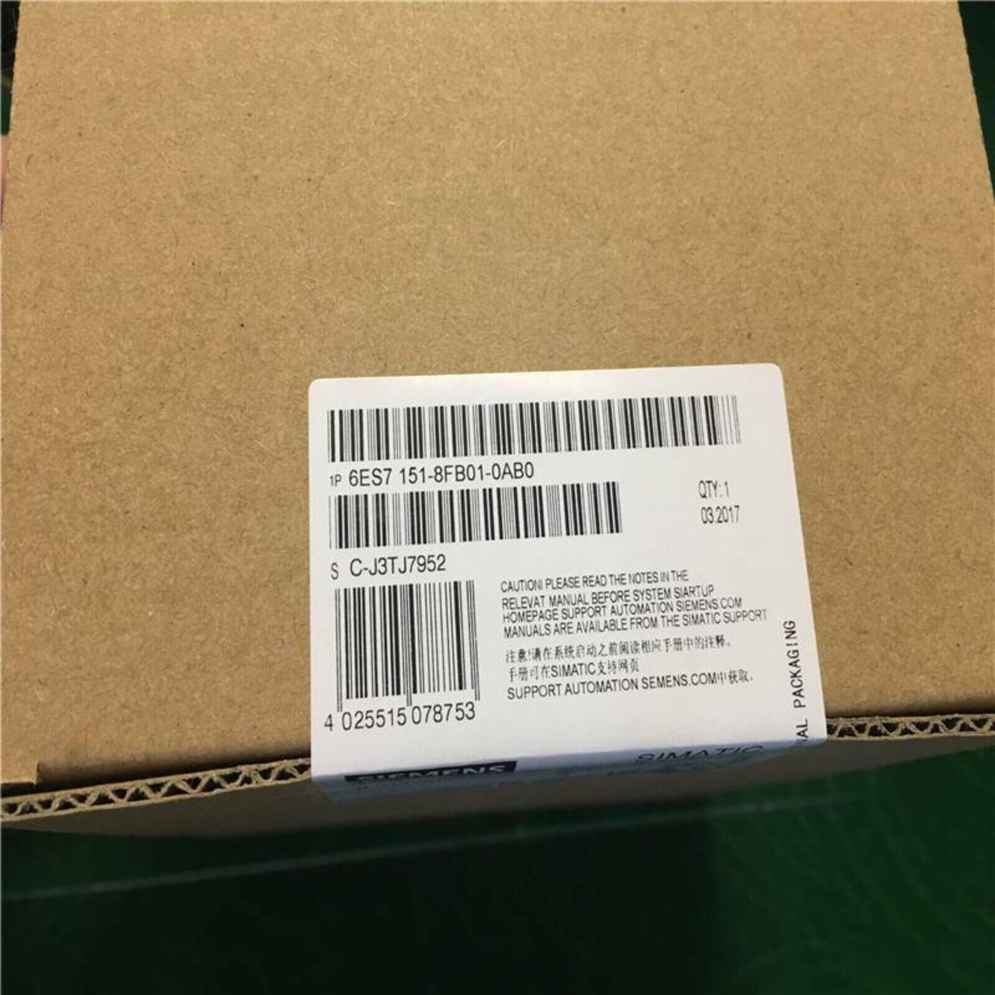 New Siemens 6ES7151-8FB01-0AB0 6ES71518FB010AB0 DP IM151-8F PN/DP CPU f ET200S