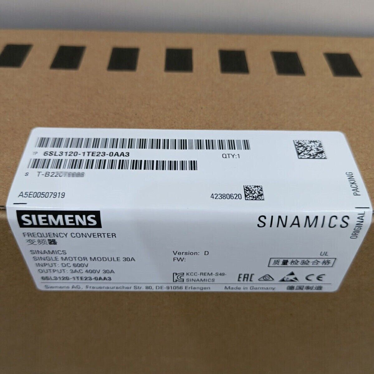 New Siemens SINAMICS S120 Double Motor 6SL3120-1TE23-0AA3 6SL3 120-1TE23-0AA3