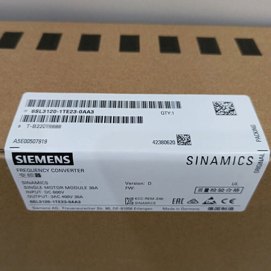 New Siemens SINAMICS S120 Double Motor 6SL3120-1TE23-0AA3 6SL3 120-1TE23-0AA3