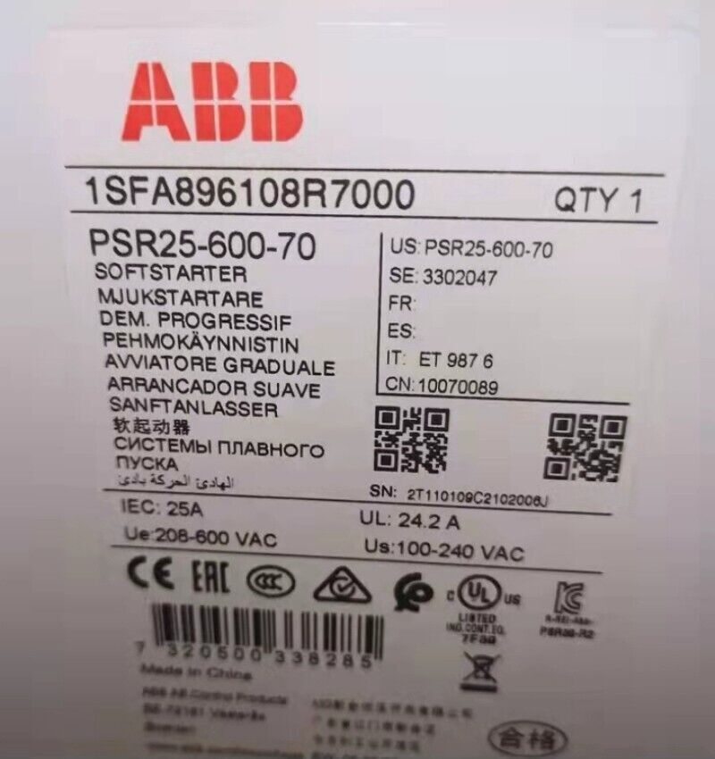 1pc ABB PSR25-600-70 Soft Starter 25A Free Shipping US Stock New Sealed Factory