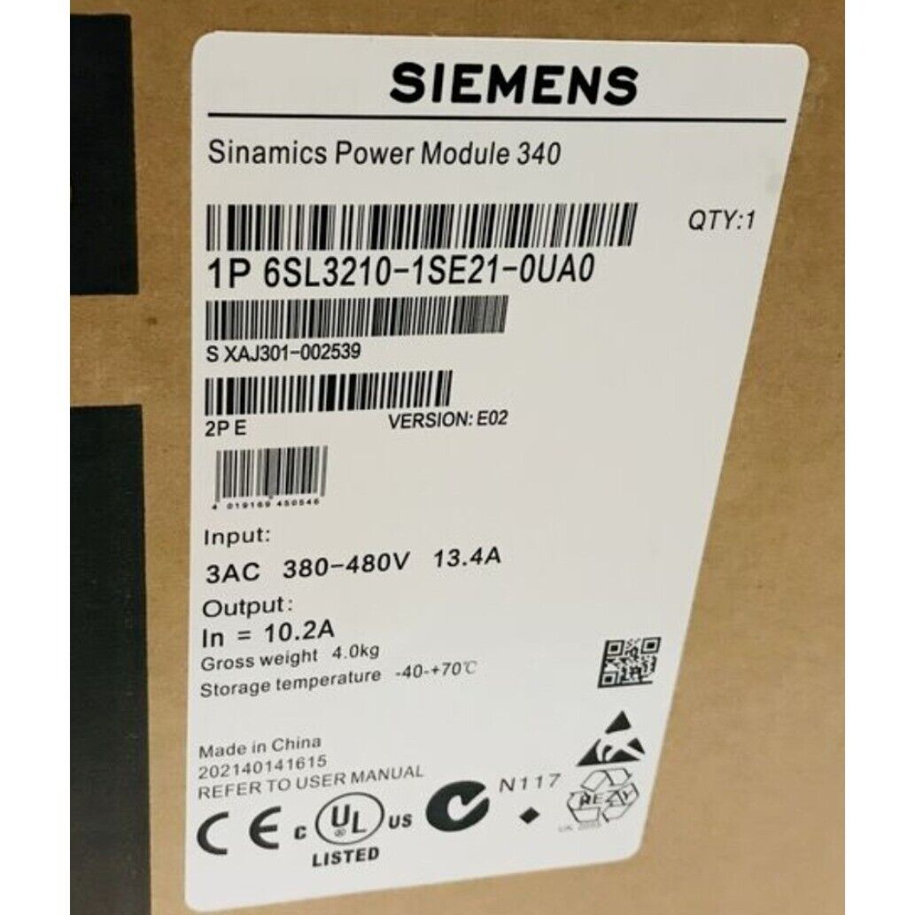New Siemens 6SL3 210-1SE21-0UA0 6SL3210-1SE21-0UA0 converter Power Module PM340