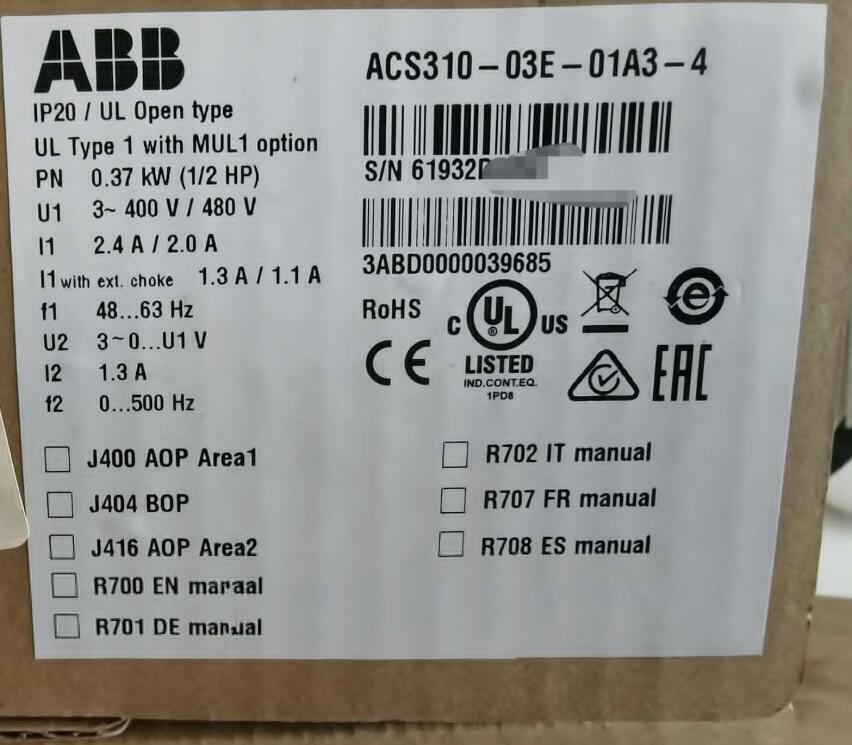ACS310-03E-01A3-4 New Sealed Free Shipping US Stock