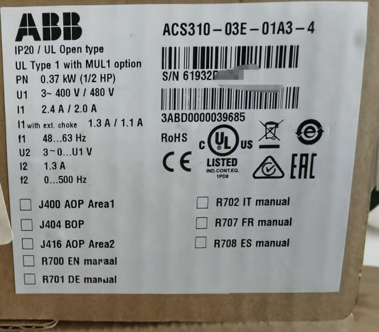 ACS310-03E-01A3-4 New Sealed Free Shipping US Stock