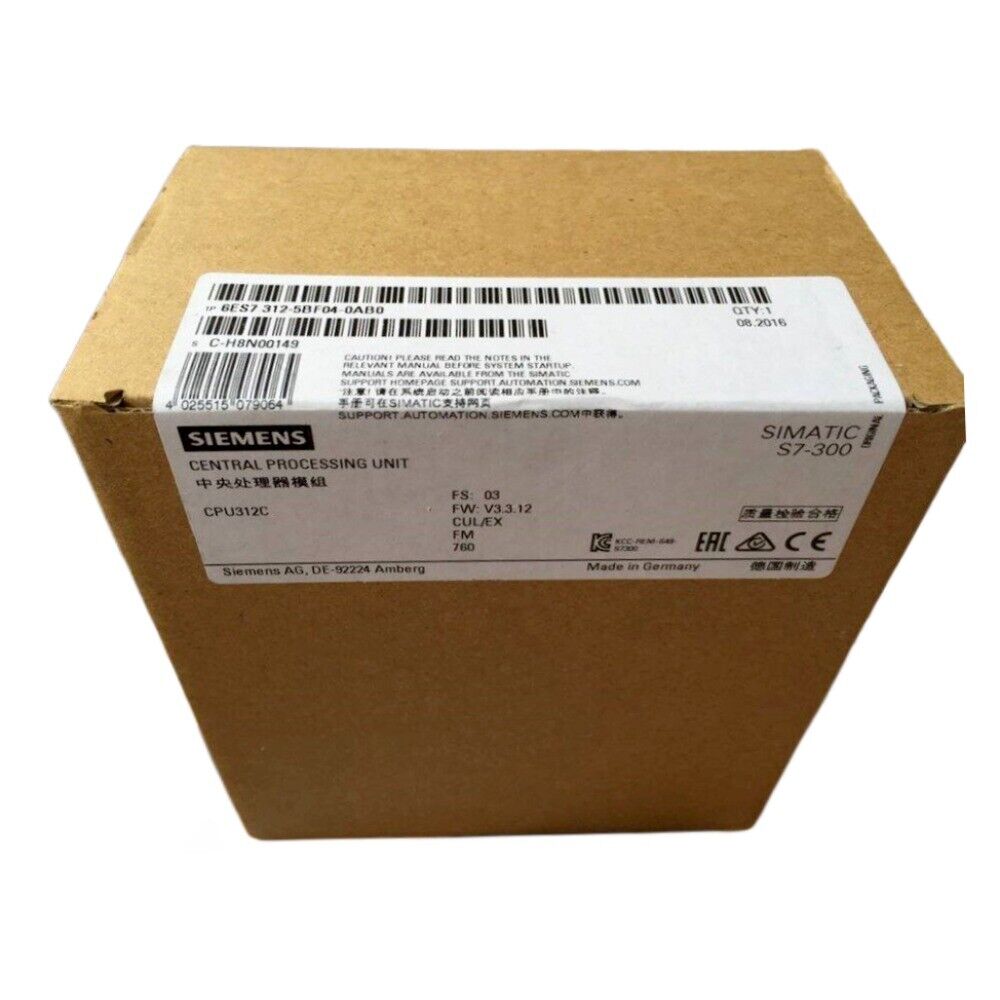 NewSiemens 6ES7312-5BF04-0AB0 SIMATIC S7-300 CPU 312C 6ES7 312-5BF04-0AB0