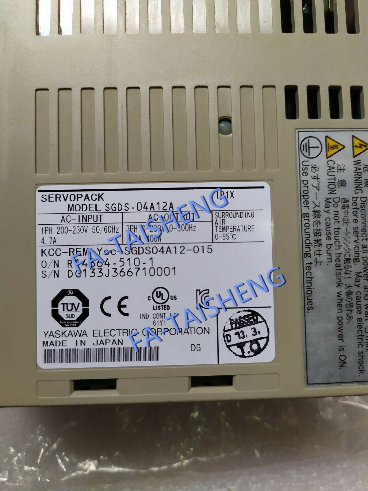 NEW YASKAWA AC SERVO DRIVER SGDS-04A12A SGDS04A12A FREE EXPEDITED SHIPPING DHL / UPS / FedEx