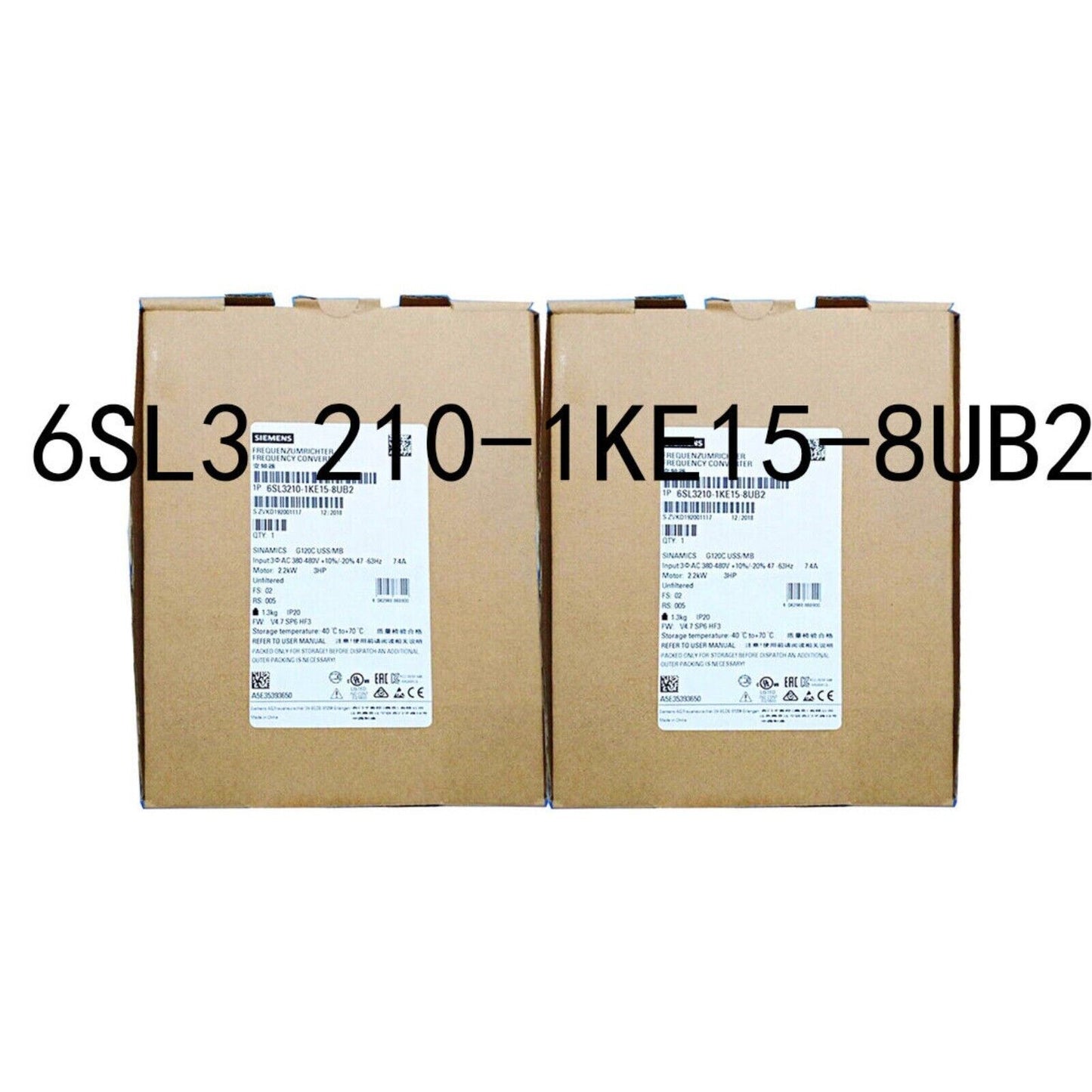 New Siemens 6SL3210-1KE15-8UB2 G120C RATED POWER 2,2KW 6SL3 210-1KE15-8UB2