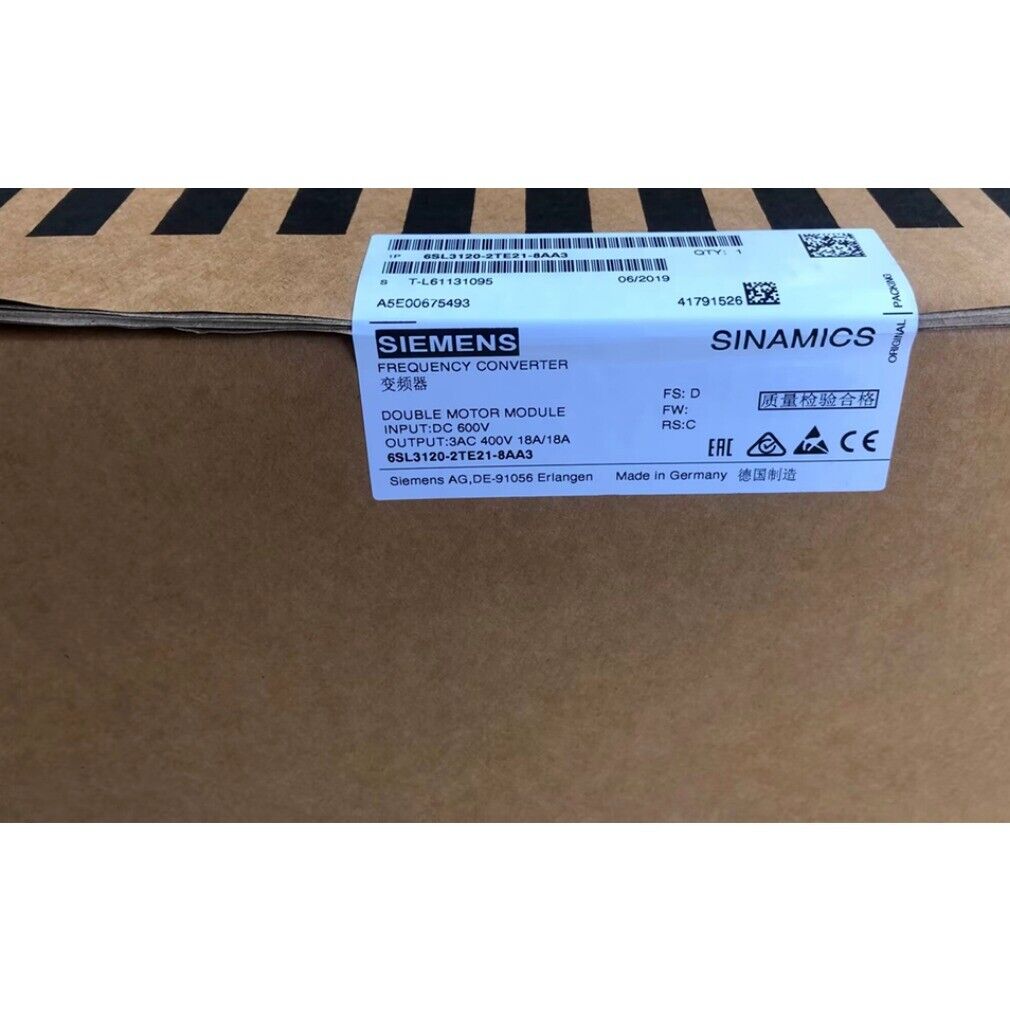 New Siemens 6SL3 120-2TE21-8AA3 6SL3120-2TE21-8AA3 SINAMICS S120 Double Motor