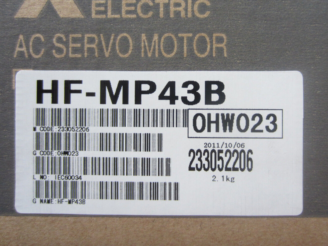 1PC MITSUBISHI AC SERVO MOTOR HF-MP43B NEW ORIGINAL FREE EXPEDITED SHIPPING DHL / UPS / FedEX