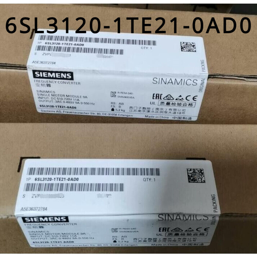 New Siemens S120 SINGLE MOTOR MODULE 6SL3 120-1TE21-0AD0 6SL3120-1TE21-0AD0