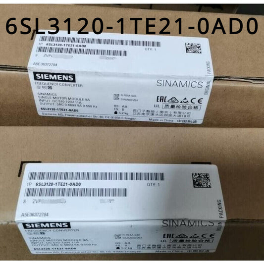 New Siemens S120 SINGLE MOTOR MODULE 6SL3 120-1TE21-0AD0 6SL3120-1TE21-0AD0