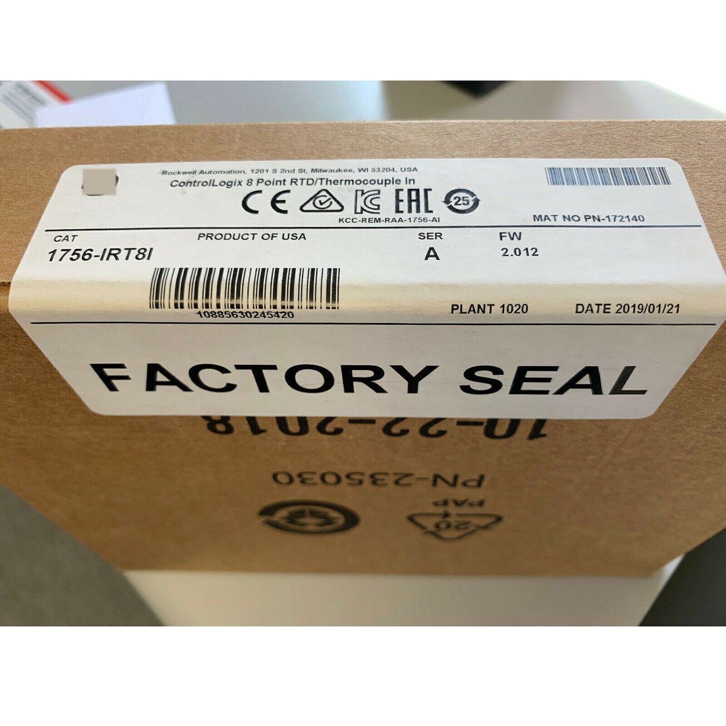 Sealed for Allen Bradley 1756-IRT8I Ser A ControlLogix 8 Channel Analog Module DHL / UPS / FedEx